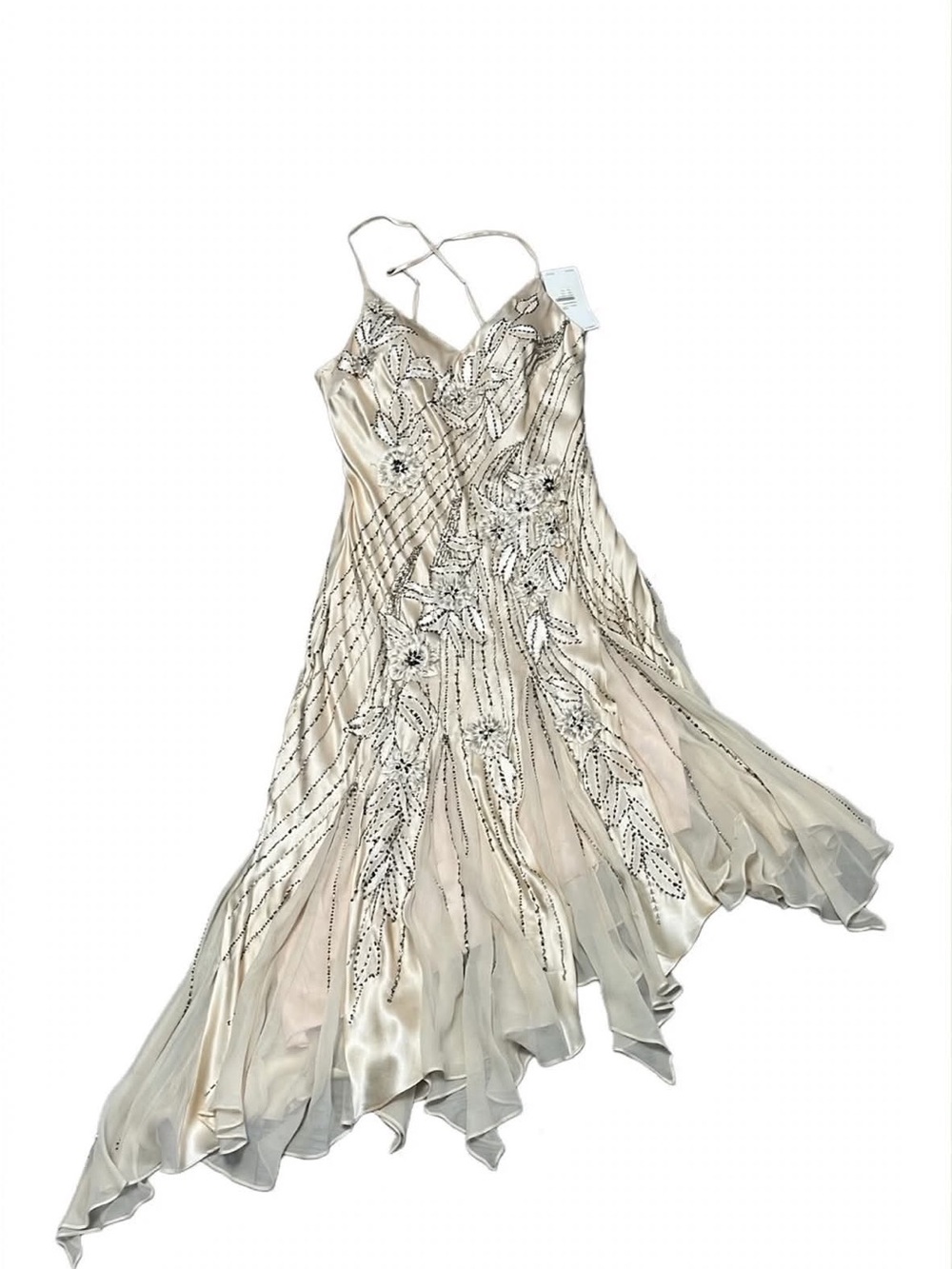 NWT Cartise — 100% Silk Beaded Gown!